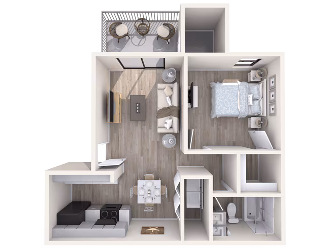 1 Bed/1 Bath Partial Renovated 1062 floor plan